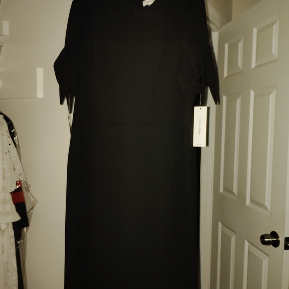 Calvin Klein Sophisticated Black Short Sleeve Dress 18W Plus Size - Picture 2 of 8